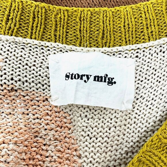 Story Mfg Party Vest Peace Trip Size XL Sleeveless Sweater V Neck Multicolor - Picture 6 of 8